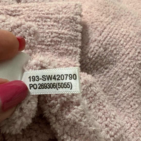 Tommy Bahama Pink Poncho Sweater with Fuzzy Texture - Picture 7 of 12